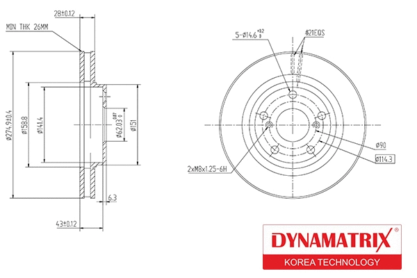 DBD501 DYNAMATRIX Тормозной диск (фото 1)