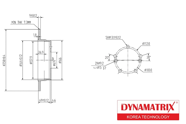 DBD539 DYNAMATRIX Тормозной диск (фото 1)