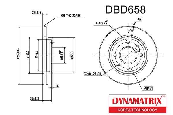 DBD658 DYNAMATRIX Тормозной диск (фото 1)