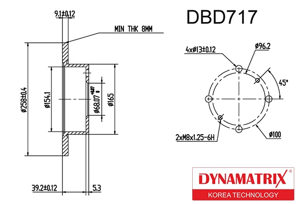 DBD717 DYNAMATRIX Тормозной диск (фото 1)