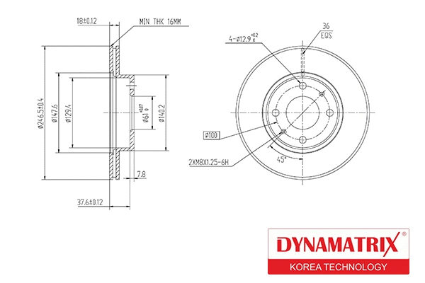 DBD867 DYNAMATRIX Тормозной диск (фото 1)