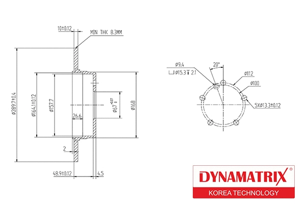 DBD963 DYNAMATRIX Тормозной диск (фото 1)