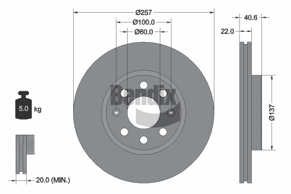 BDS1005 BENDIX Braking Тормозной диск (фото 1)