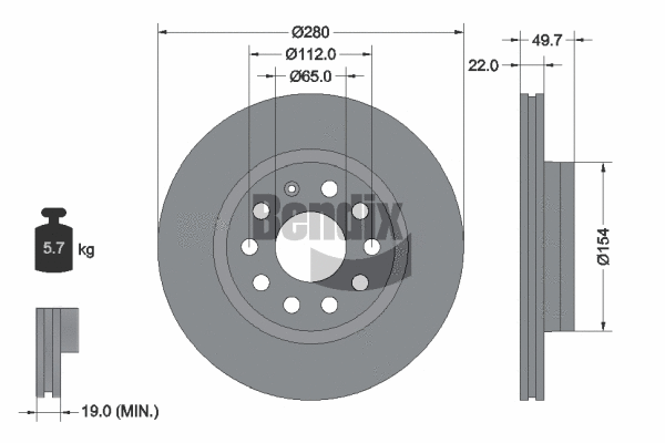 BDS1006HC BENDIX Braking Тормозной диск (фото 1)