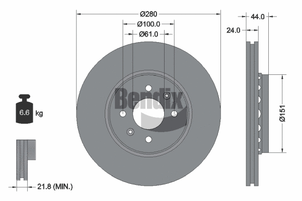 BDS1012 BENDIX Braking Тормозной диск (фото 1)