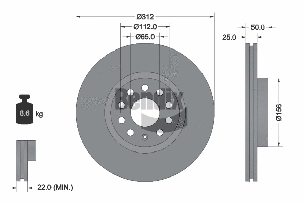 BDS1013HC BENDIX Braking Тормозной диск (фото 1)