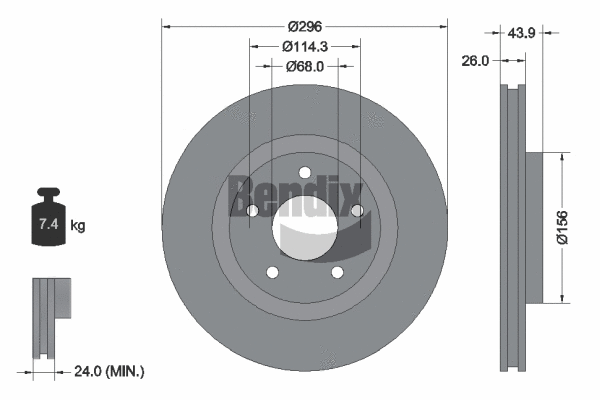 BDS1028HC BENDIX Braking Тормозной диск (фото 1)