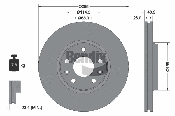 BDS1030 BENDIX Braking Тормозной диск (фото 1)