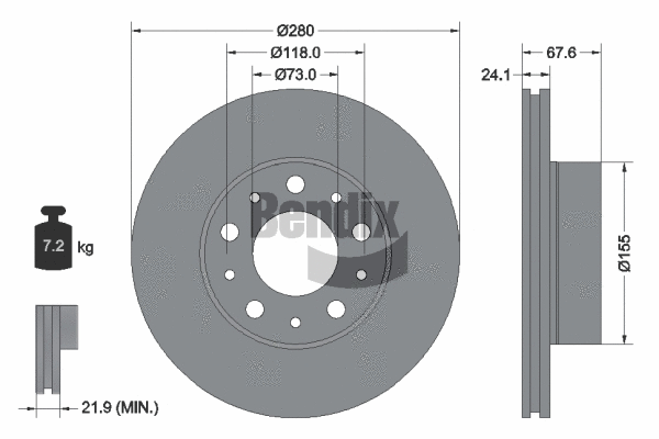 BDS1032 BENDIX Braking Тормозной диск (фото 1)