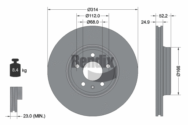 BDS1041HC BENDIX Braking Тормозной диск (фото 1)