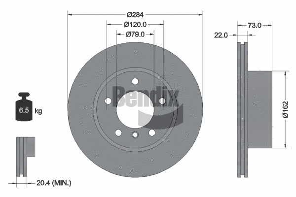 BDS1043 BENDIX Braking Тормозной диск (фото 1)