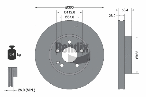 BDS1050 BENDIX Braking Тормозной диск (фото 1)