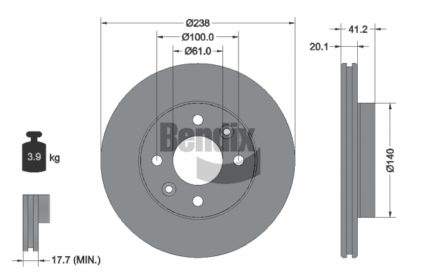 BDS1066 BENDIX Braking Тормозной диск (фото 1)