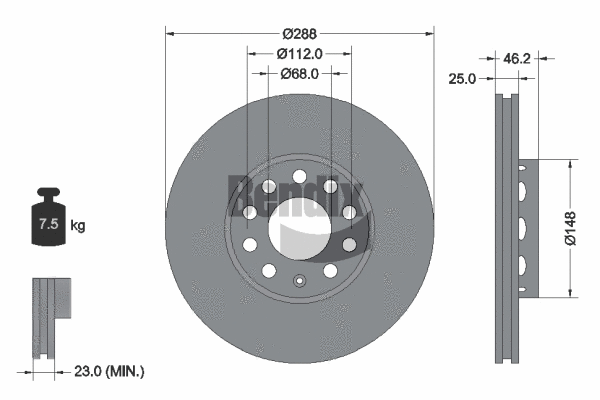 BDS1070HC BENDIX Braking Тормозной диск (фото 1)