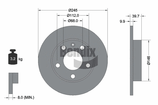 BDS1071 BENDIX Braking Тормозной диск (фото 1)