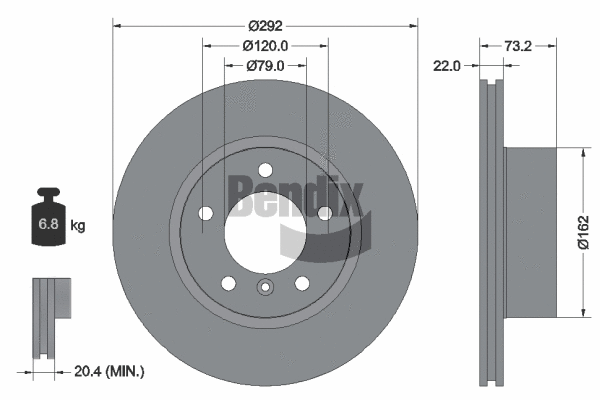 BDS1076HC BENDIX Braking Тормозной диск (фото 1)