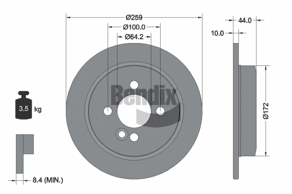 BDS1077 BENDIX Braking Тормозной диск (фото 1)
