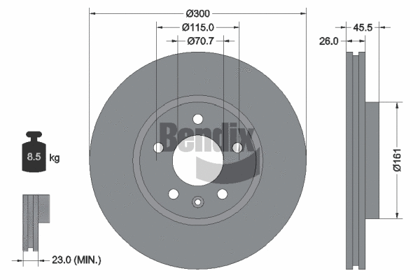 BDS1079HC BENDIX Braking Тормозной диск (фото 1)