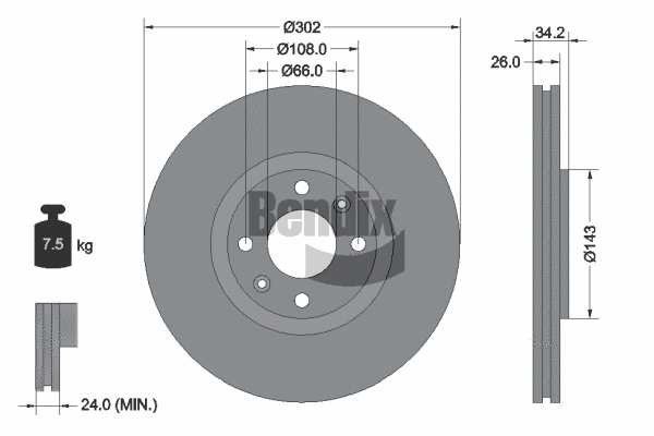 BDS1082 BENDIX Braking Тормозной диск (фото 1)