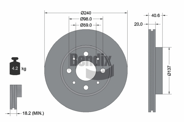 BDS1085 BENDIX Braking Тормозной диск (фото 1)