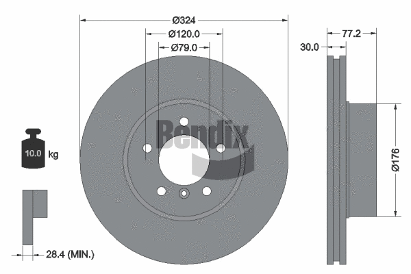 BDS1087HC BENDIX Braking Тормозной диск (фото 1)