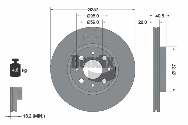 BDS1100 BENDIX Braking Тормозной диск (фото 1)