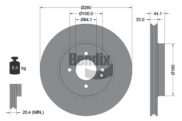 BDS1104HC BENDIX Braking Тормозной диск (фото 1)
