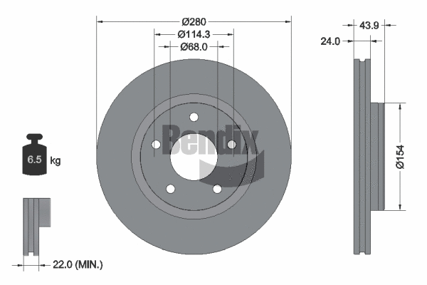 BDS1118HC BENDIX Braking Тормозной диск (фото 1)