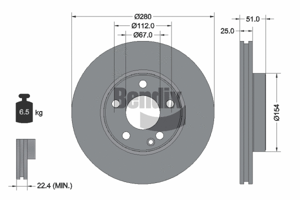 BDS1120HC BENDIX Braking Тормозной диск (фото 1)