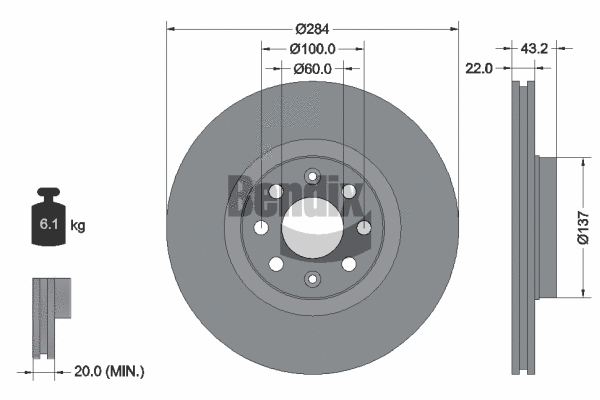 BDS1132 BENDIX Braking Тормозной диск (фото 1)
