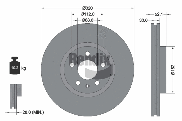 BDS1142HC BENDIX Braking Тормозной диск (фото 1)