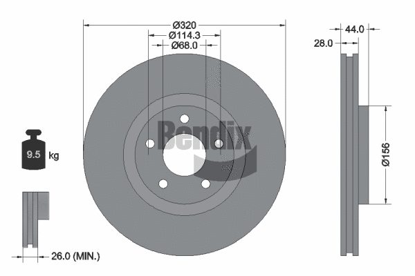 BDS1152 BENDIX Braking Тормозной диск (фото 1)