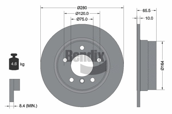 BDS1153 BENDIX Braking Тормозной диск (фото 1)