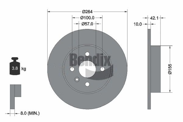 BDS1182 BENDIX Braking Тормозной диск (фото 1)