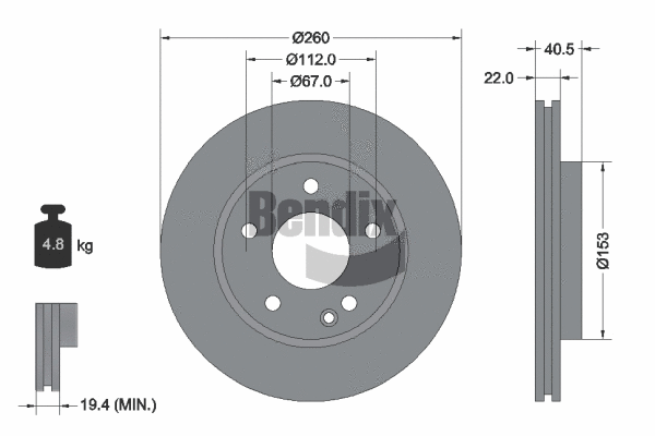 BDS1183 BENDIX Braking Тормозной диск (фото 1)