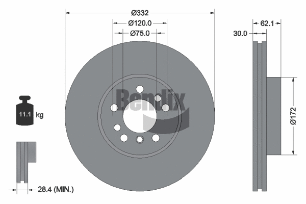 BDS1184HC BENDIX Braking Тормозной диск (фото 1)