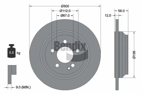 BDS1187 BENDIX Braking Тормозной диск (фото 1)