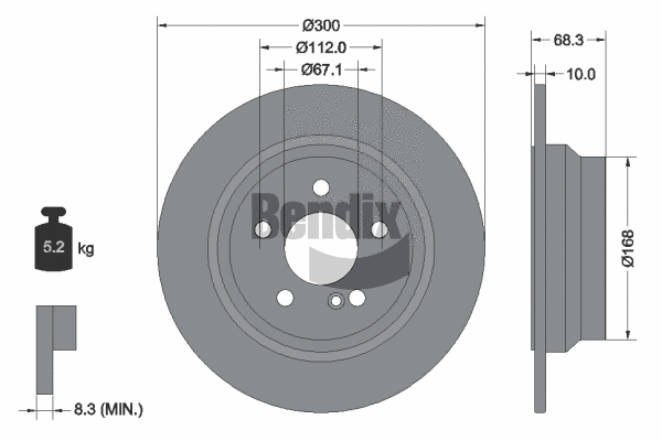 BDS1200 BENDIX Braking Тормозной диск (фото 1)