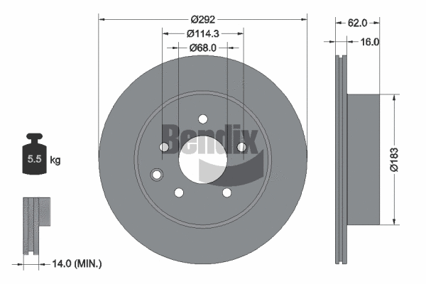 BDS1207 BENDIX Braking Тормозной диск (фото 1)