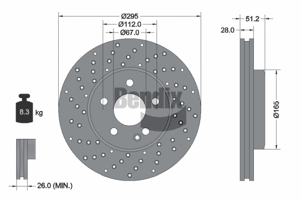 BDS1209HC BENDIX Braking Тормозной диск (фото 1)