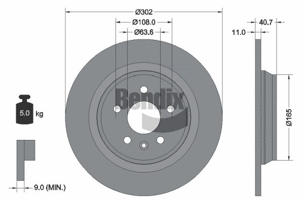 BDS1222 BENDIX Braking Тормозной диск (фото 1)