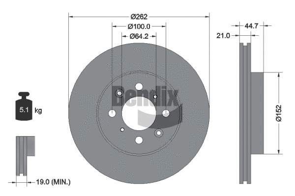 BDS1232 BENDIX Braking Тормозной диск (фото 1)