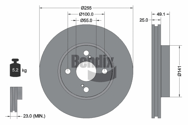 BDS1246 BENDIX Braking Тормозной диск (фото 1)