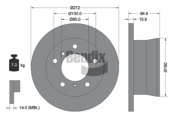 BDS1272 BENDIX Braking Тормозной диск (фото 1)