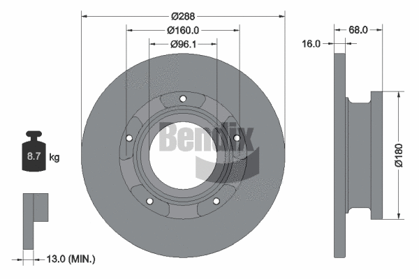 BDS1276 BENDIX Braking Тормозной диск (фото 1)