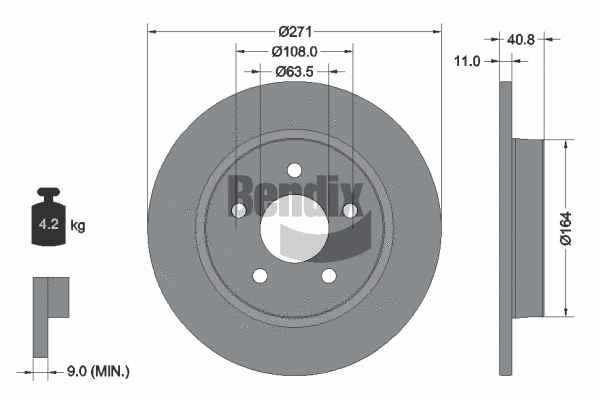 BDS1292 BENDIX Braking Тормозной диск (фото 1)