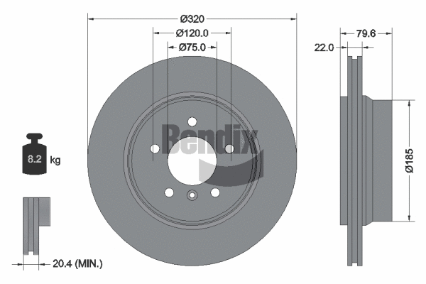 BDS1300 BENDIX Braking Тормозной диск (фото 1)