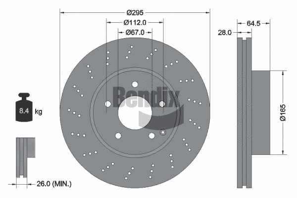 BDS1303HC BENDIX Braking Тормозной диск (фото 1)