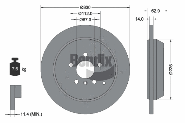 BDS1304 BENDIX Braking Тормозной диск (фото 1)