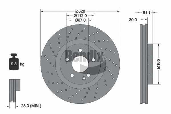 BDS1319HC BENDIX Braking Тормозной диск (фото 1)